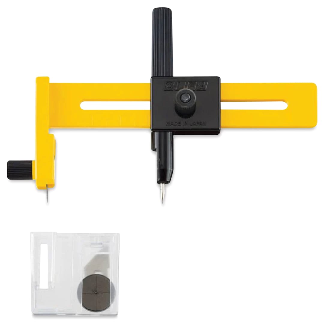 Open in modal - Olfa Compass Circle Cutter - side view and safety cap 