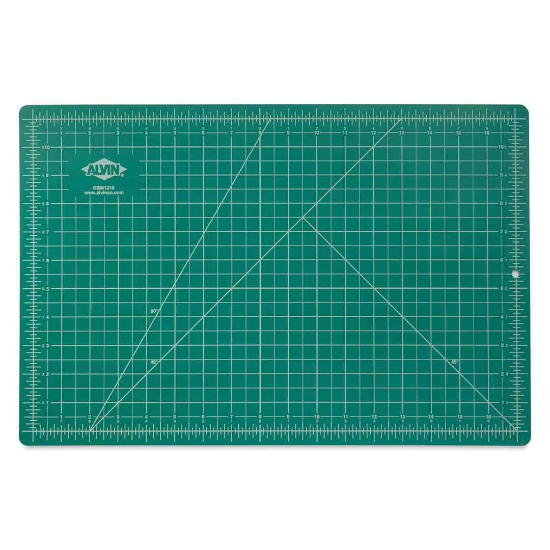 Open in modal - Alvin Cutting Mat - 12" x 18", Green/Black - green side