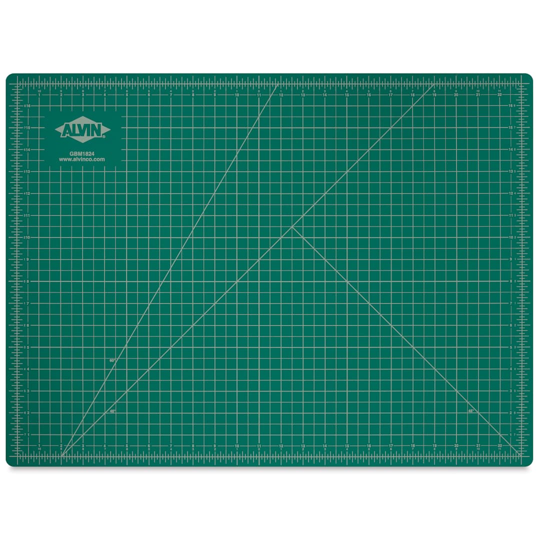 Open in modal - Alvin Cutting Mat - 18" x 24", Green/Black - green side