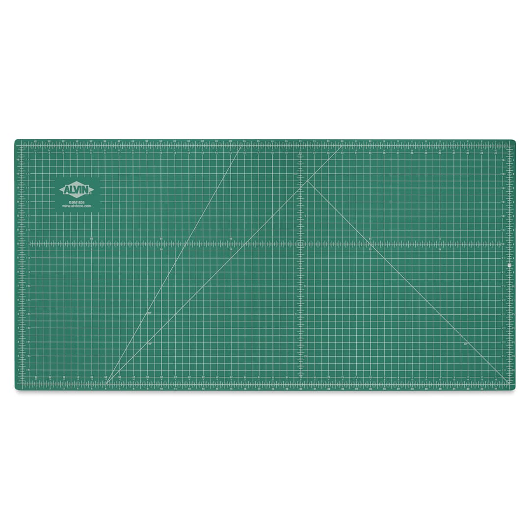 Open in modal - Alvin Cutting Mat - 18" x 36", Green/Black - green side