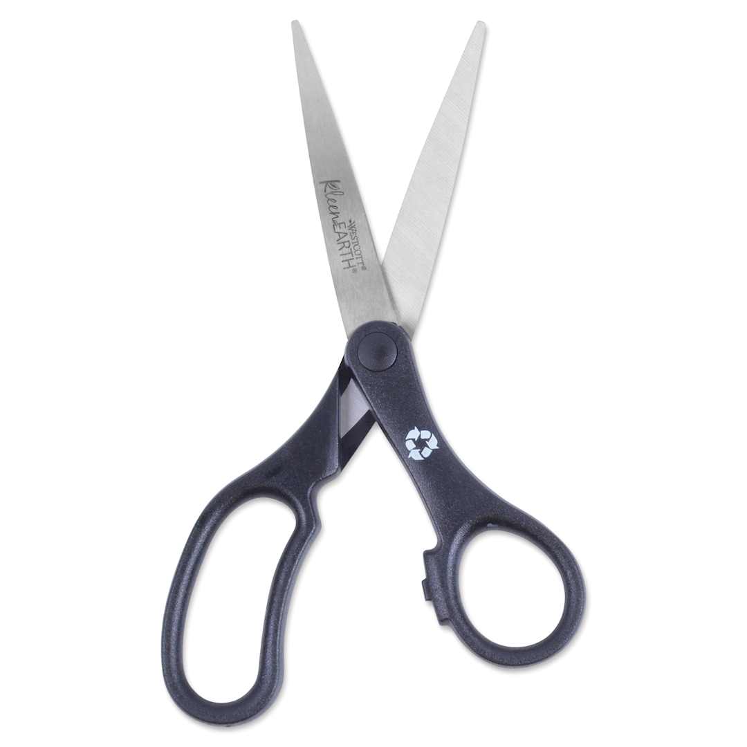 Open in modal - Westcott Straight KleenEarth Recycled Scissors - 8", Black, open