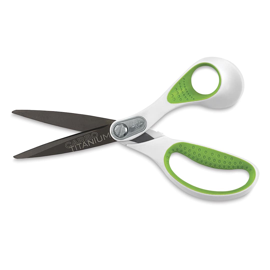 Open in modal - Westcott Carbo Titanium Scissors - 8" Straight scissors shown slightly open
