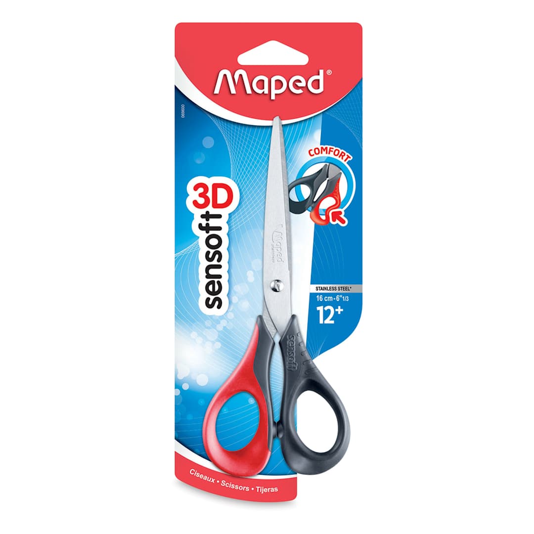 Open in modal - Maped Sensoft 3D Scissors - 6 1/3" Right Handed Scissors in Blister Pack