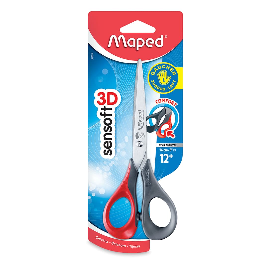 Open in modal - Maped Sensoft 3D Scissors - 6 1/3" Right Handed Scissors in Blister Pack