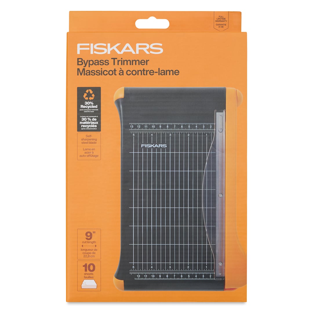 Open in modal - Fiskars Recycled Bypass Paper Trimmer - 9" x 5", packaging