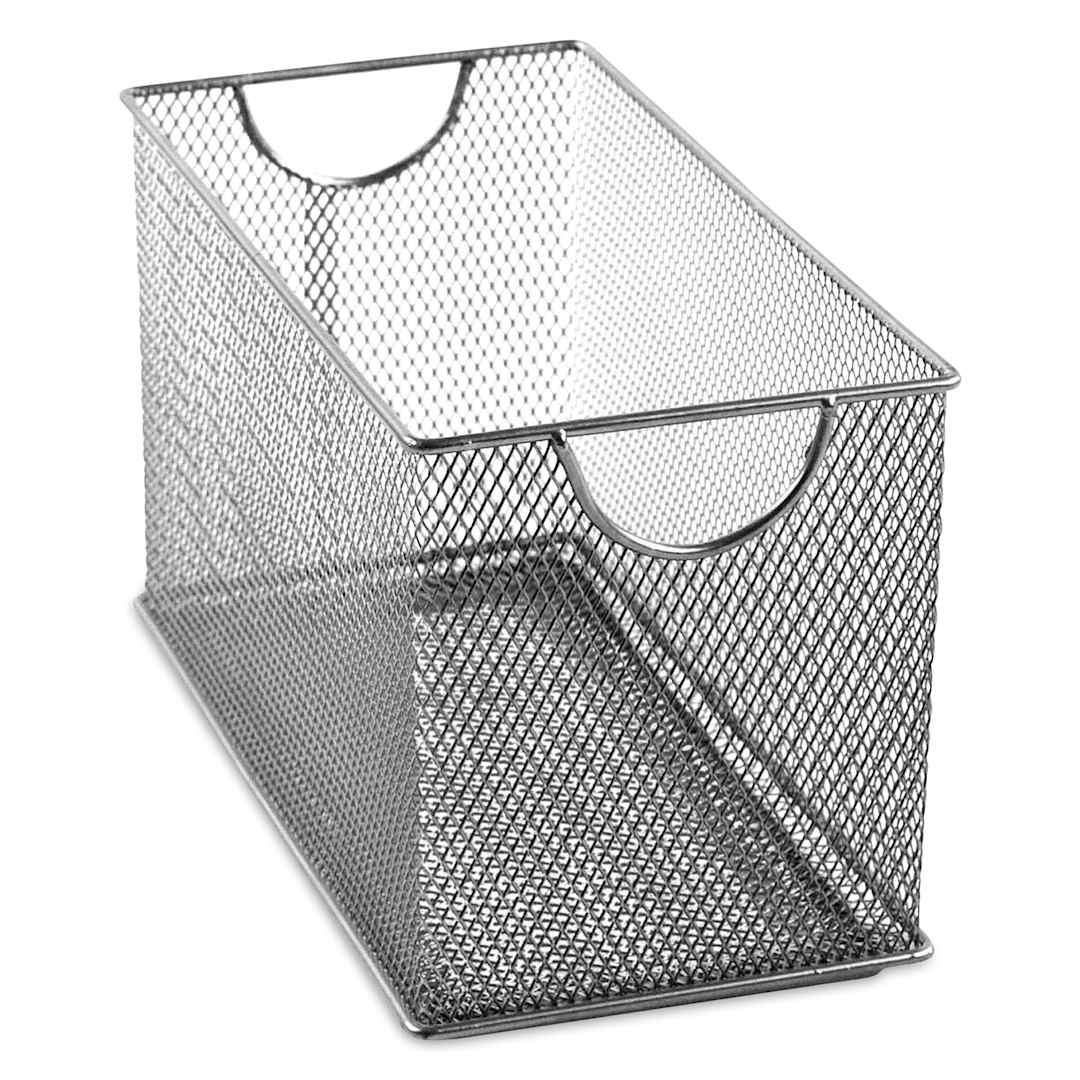 Open in modal - Design Ideas MeshWorks Stacking Bin - Silver, 5-3/4" x 11"
