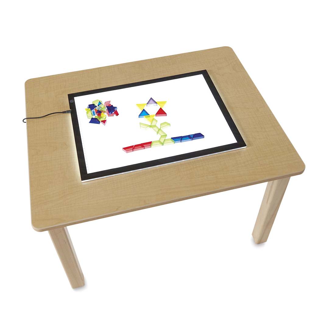 Open in modal - Jonti-Craft Illumination Light Tablet - Top view of table with lighted tile design
