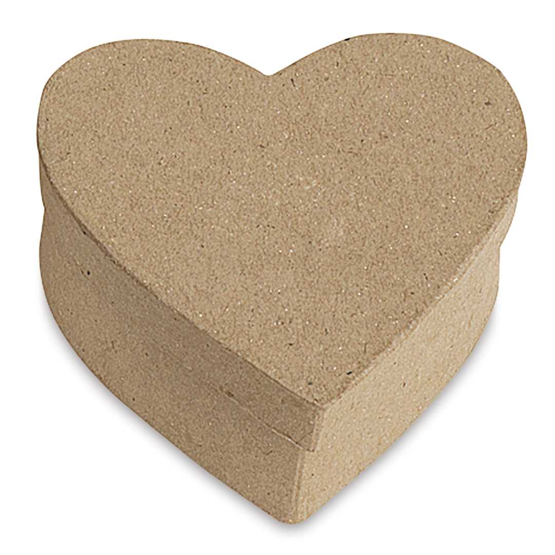 Open in modal - Paper Mache Mini Box - 3-1/4" x 3-1/4", Heart