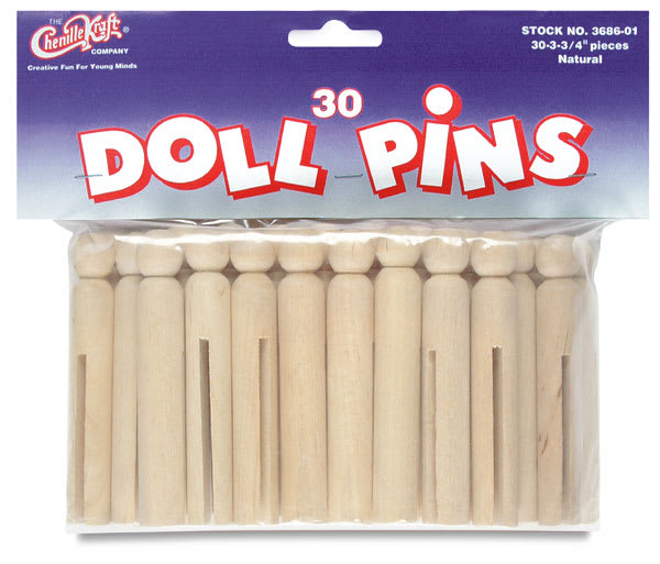 Open in modal - Creativity Street Doll Pins - Package of 30 clothes/doll pins
