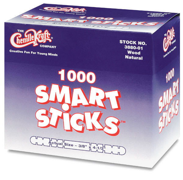 Open in modal - Creativity Street Smart Sticks - Angled view of package of 1000 Sticks
