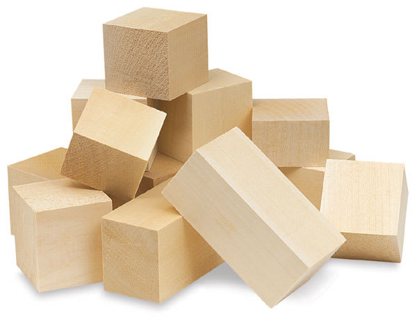 Open in modal - Midwest Products Mini Carving Block Bags - Assorted Basswood blocks in a pile
