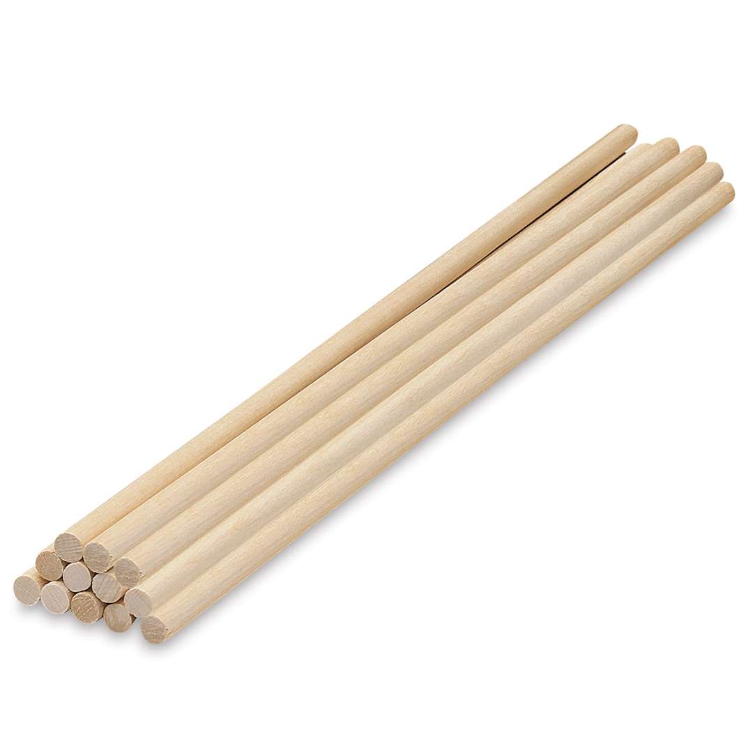 Open in modal - Creativity Street Wooden Dowel Rods - Pkg of 12, 1/4" x 12"