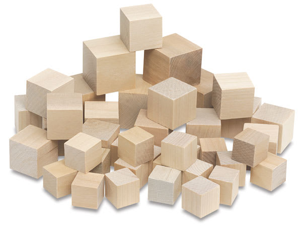 Open in modal - Hygloss Wooden Blocks - 48 pc Assorted Sized blocks shown in pile 