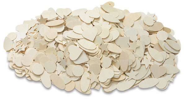 Open in modal - Creativity Street Wood Shapes - Large pile of Natural finish shapes