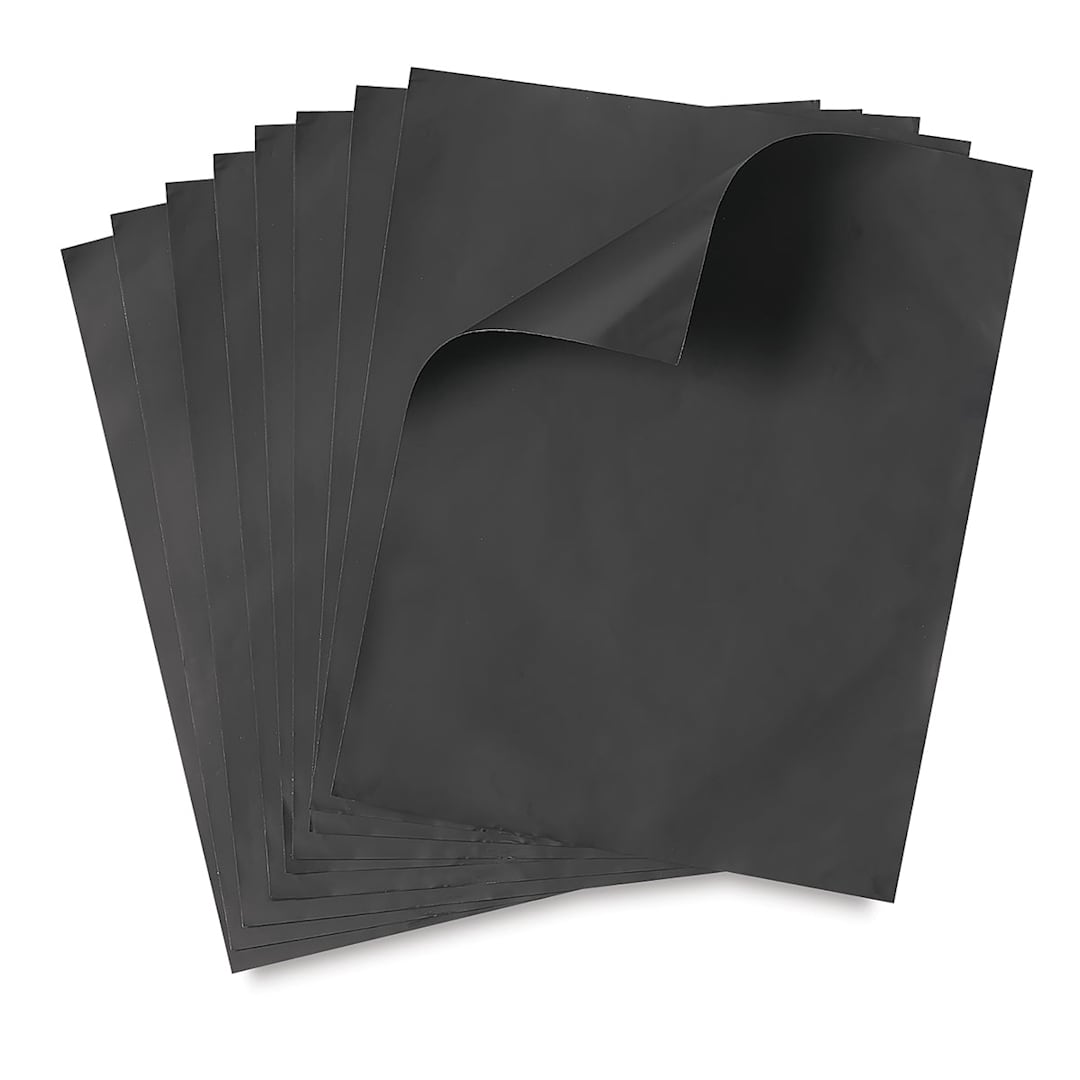Open in modal - Amaco ArtEmboss Soft Metal Sheets - Lightweight all black sheets shown in fan