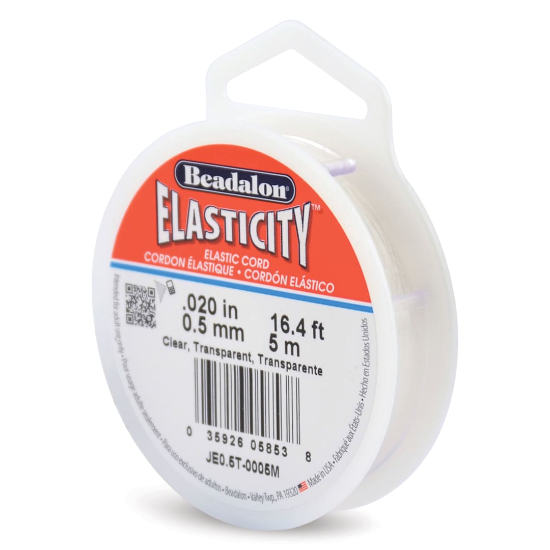 Open in modal - Beadalon Elasticity Stretch Cord - 0.5 mm x 16-2/5 ft, Clear