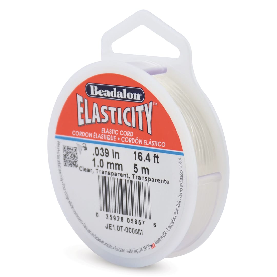 Open in modal - Beadalon Elasticity Stretch Cord - 1 mm x 16-2/5 ft, Clear