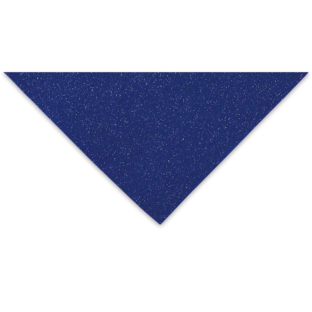 Open in modal - Kunin Glitter Felt - Closeup of corner of Royal Blue Felt