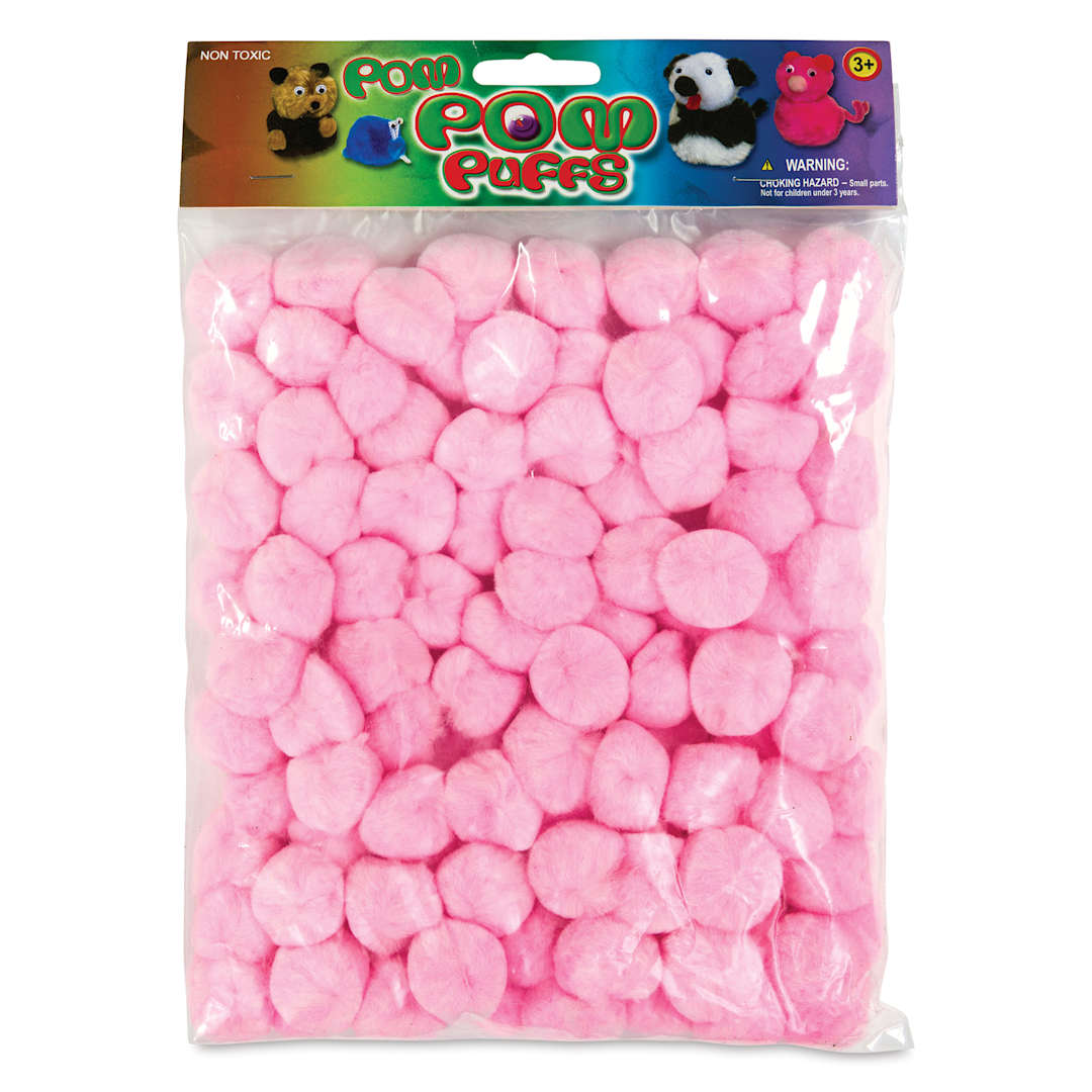 Open in modal - Pepperell Craft Pom Poms - Pkg of 100, 1", Light Pink front of packaging