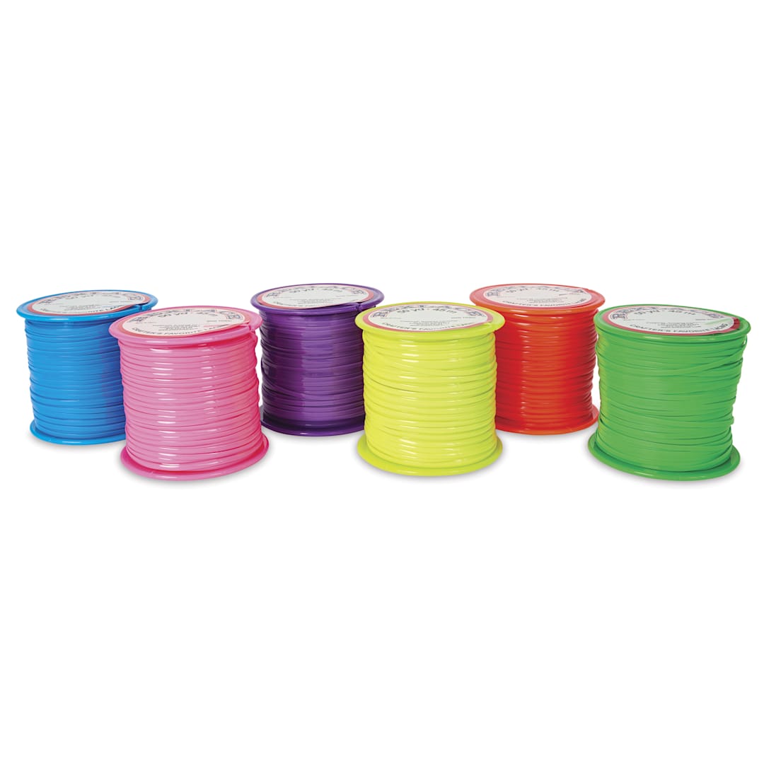 Open in modal - Pepperell Rexlace Plastic Lacing - Set of 6, Neon Colors, 300 yds