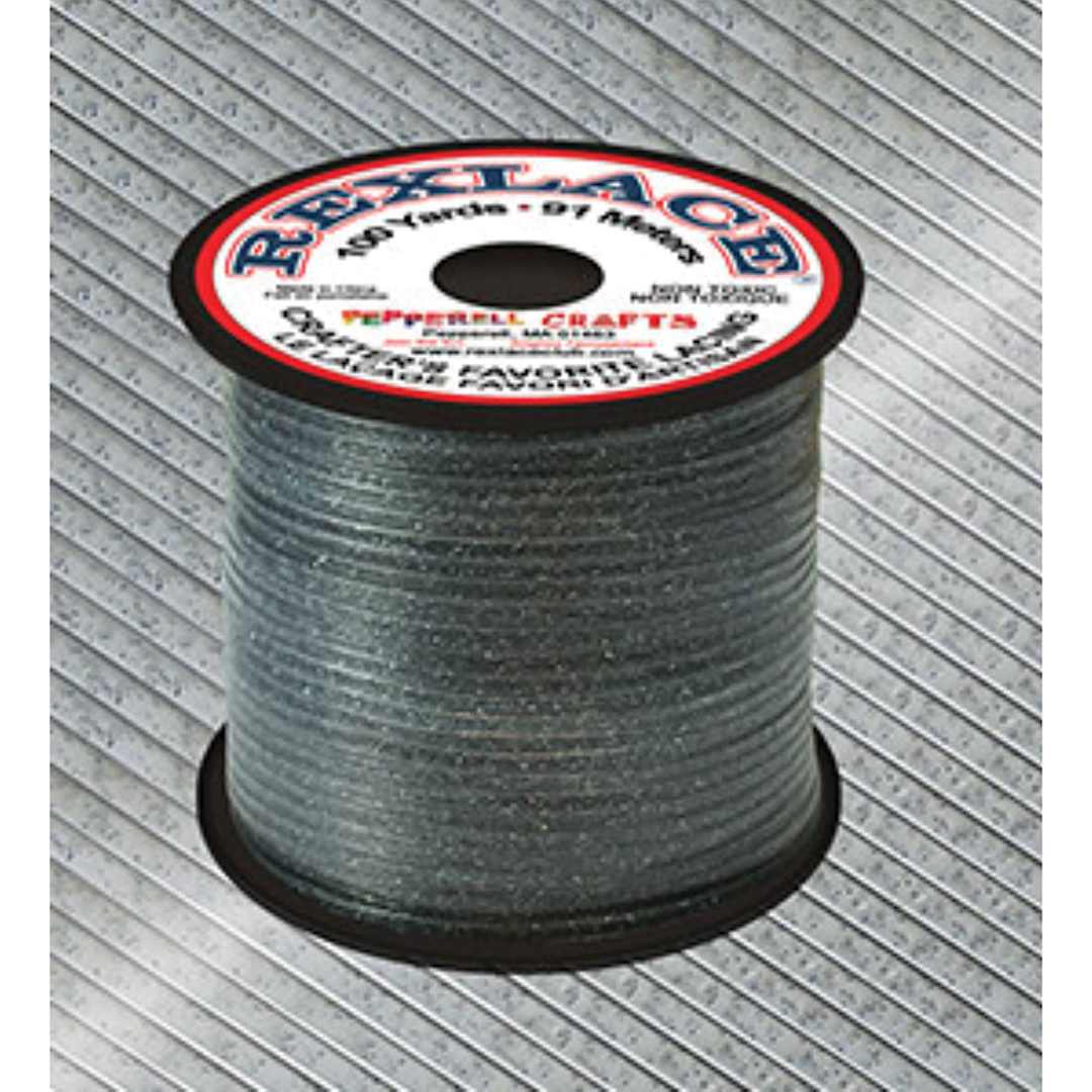 Open in modal - Pepperell Rexlace Plastic Lacing - 100 yards, Silver Sparkle