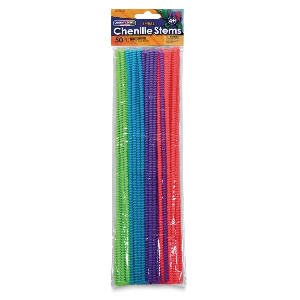 Open in modal - Creativity Street Spiral Chenille Stems - Front of package
