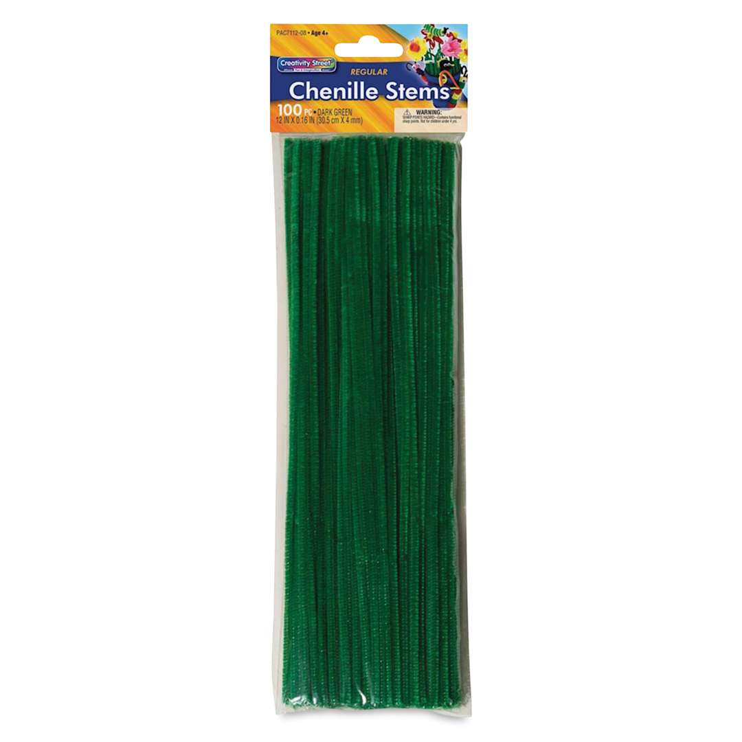 Open in modal - Creativity Street Craft Stems - 4 mm x 12", Pkg of 100, Kelly Green