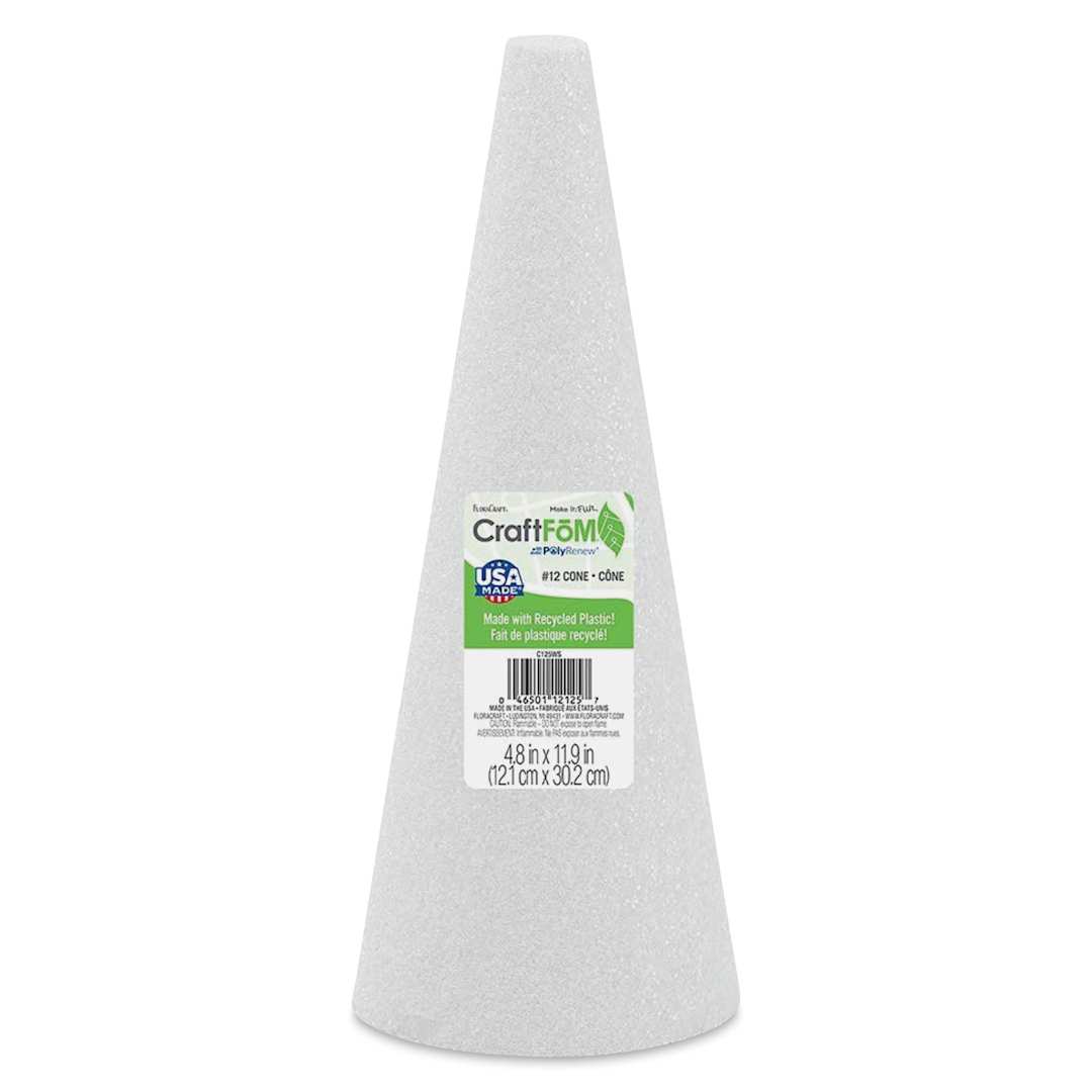 Open in modal - FloraCraft CraftFōM Blocks and Shapes - Cone, 4.8" x 11.9", with packaging label