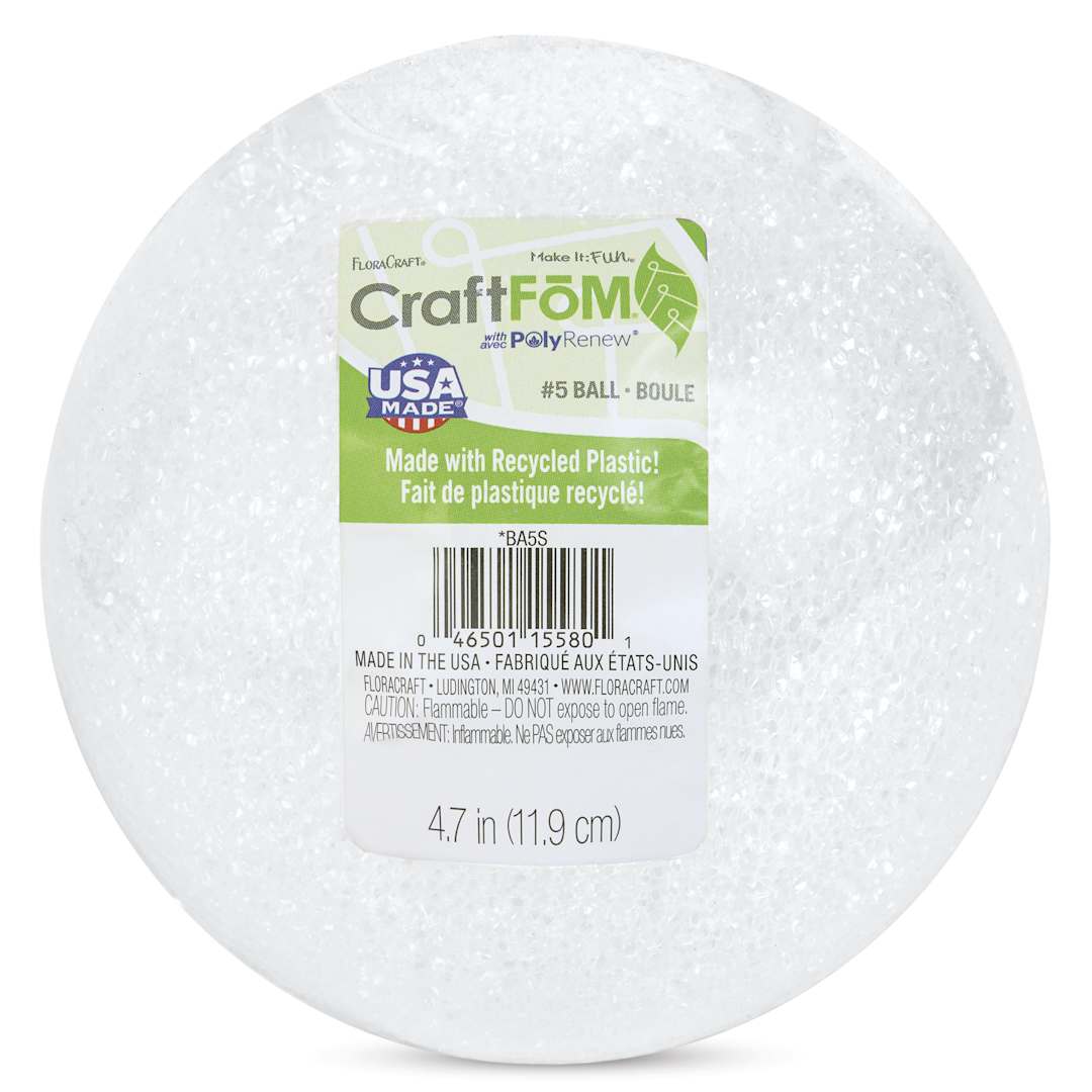 Open in modal - FloraCraft CraftFōM Blocks and Shapes - 4.7" Dia., Ball - front of packaging