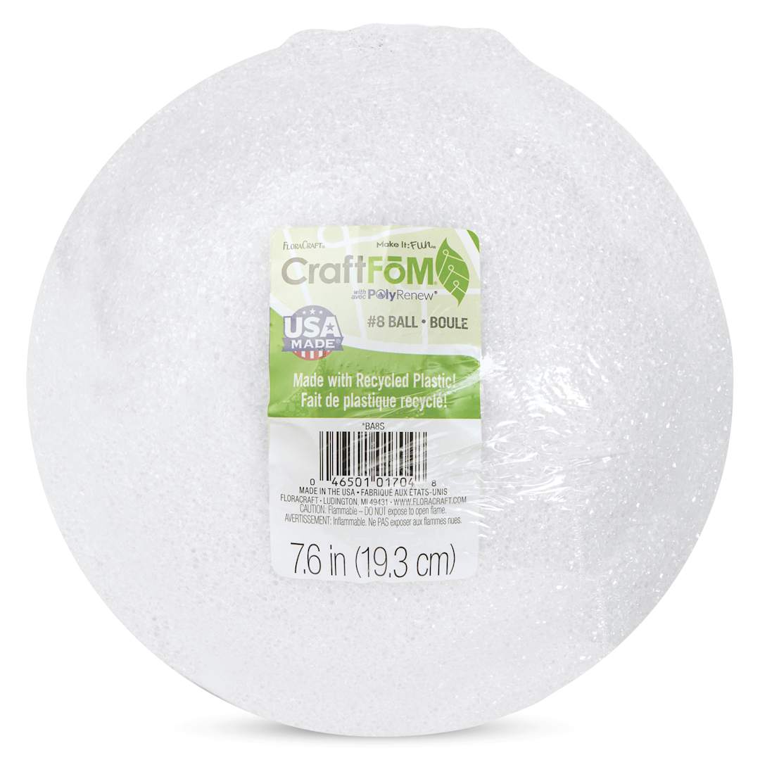 Open in modal - FloraCraft CraftFōM Blocks and Shapes - 7.6" Dia., Ball - front of packaging