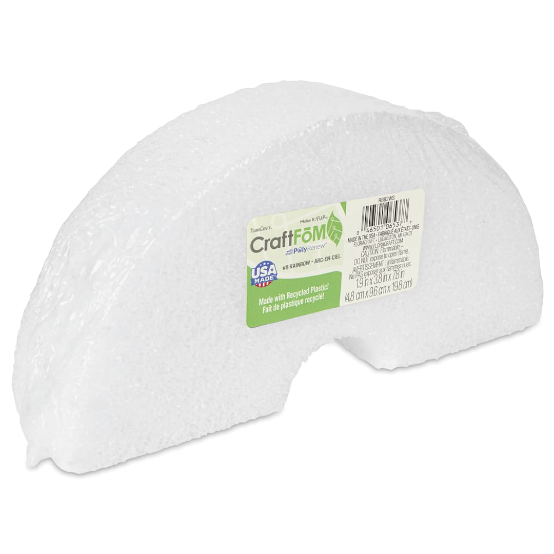 Open in modal - FloraCraft CraftFōM Blocks and Shapes - Rainbow, 8" x 2" - front of packaging, angled