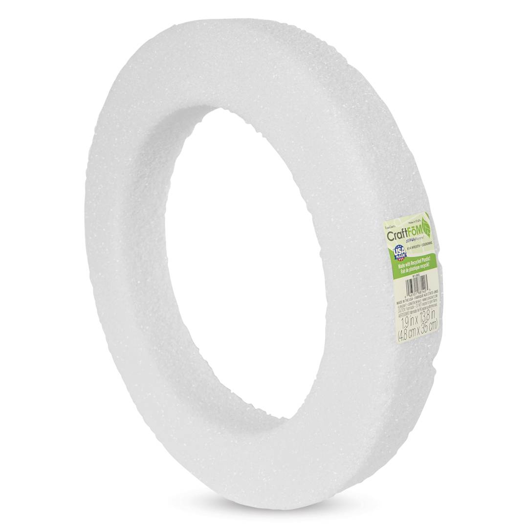 Open in modal - FloraCraft CraftFōM Blocks and Shapes - 1.9" x 13.8", Wreath Ring - front of packaging, angled