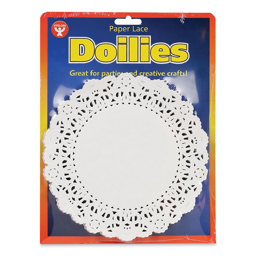 Open in modal - Hygloss Paper Doilies - White, Round, 6", Pkg of 100 - front of packaging