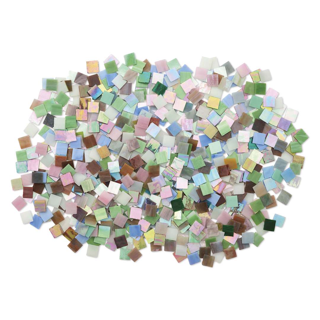 Open in modal - Jennifer’s Mosaics Iridescent Stained Glass Chips - Assorted Colors, 4 lb