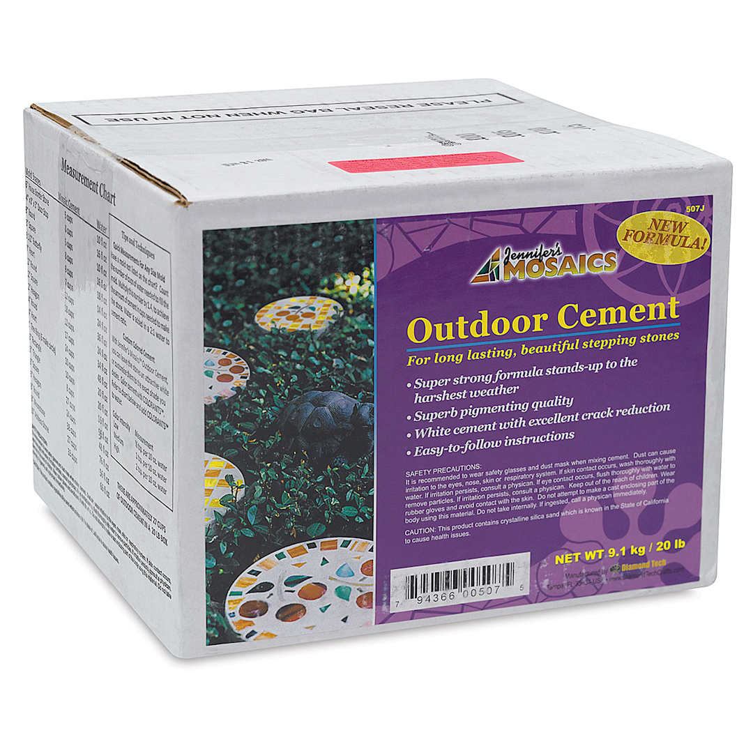 Open in modal - Jennifer's Mosaics Outdoor Stone Cement - Left angled view of package