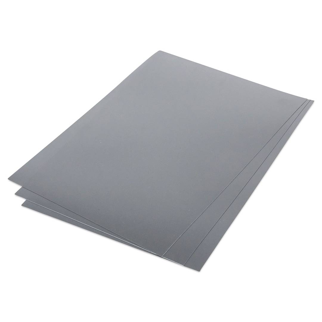 Open in modal - Grafix Metallic Shrink Film - Angled view of Silver sheets