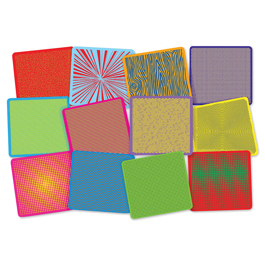 Open in modal - Roylco Pop Art Rubbing Mats - Set of 12 Included Textures
