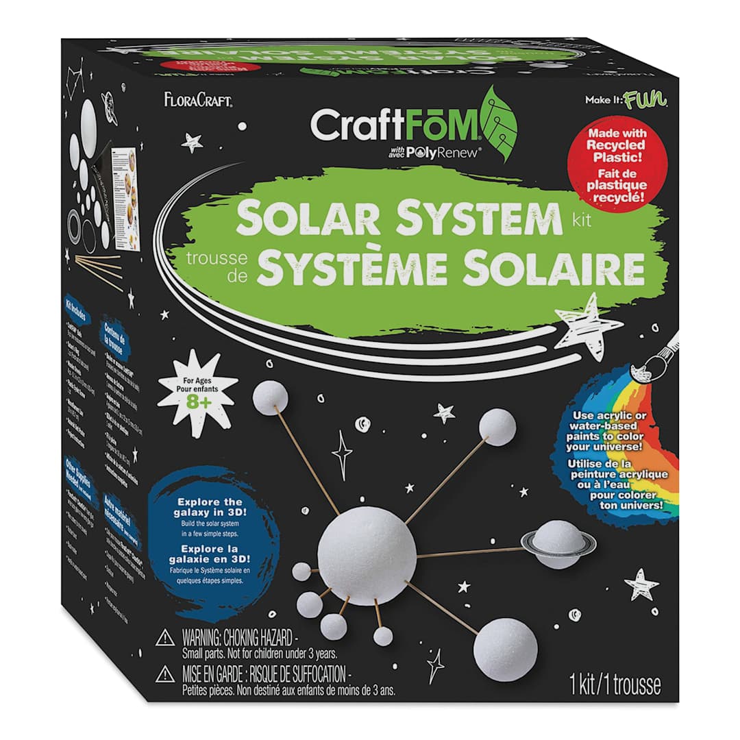 Open in modal - FloraCraft CraftFōM Solar System Kit - Hanging 3D Model - Front of Box