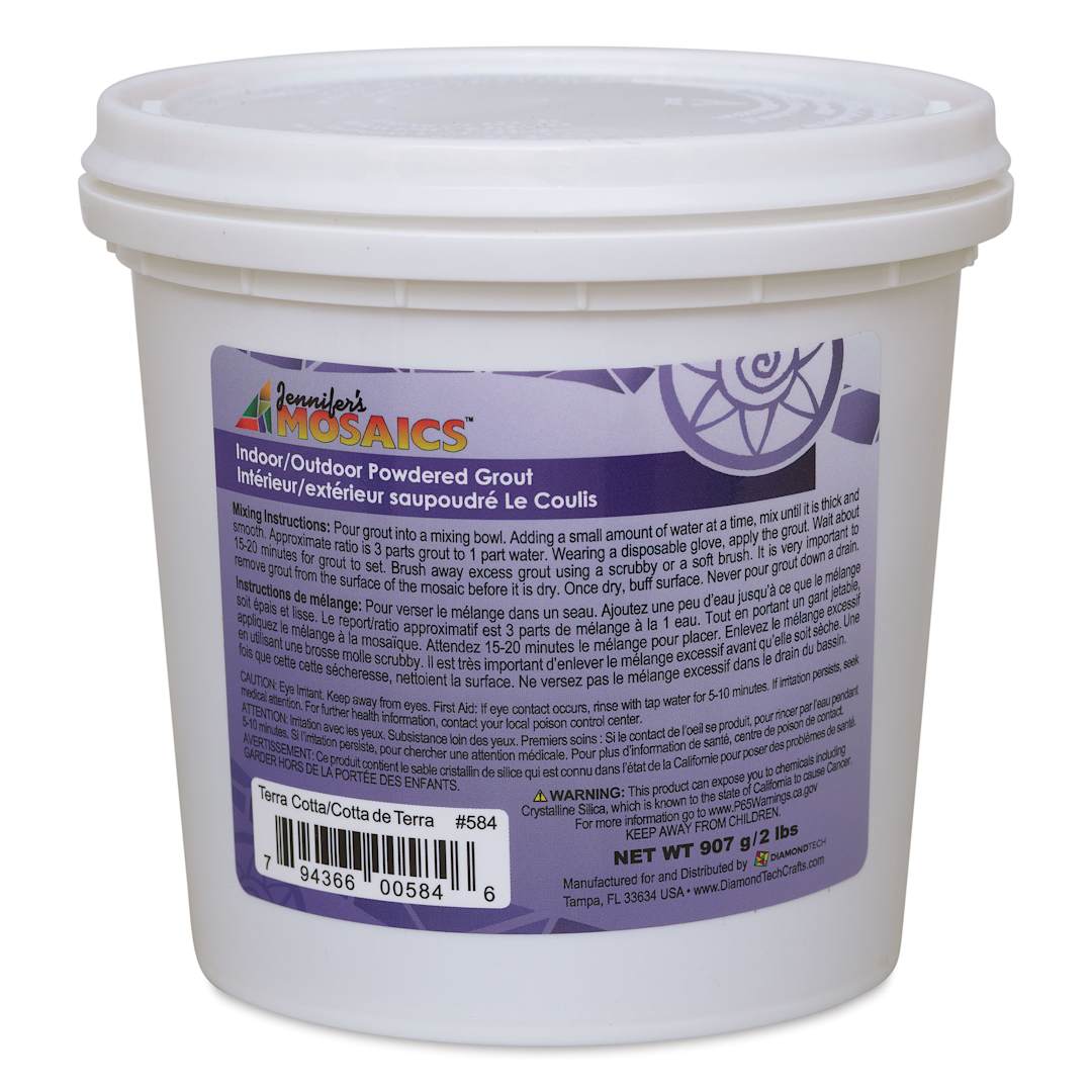 Open in modal - Jennifer's Mosaics Tile Grout - 2 lb, Terra Cotta - packaging