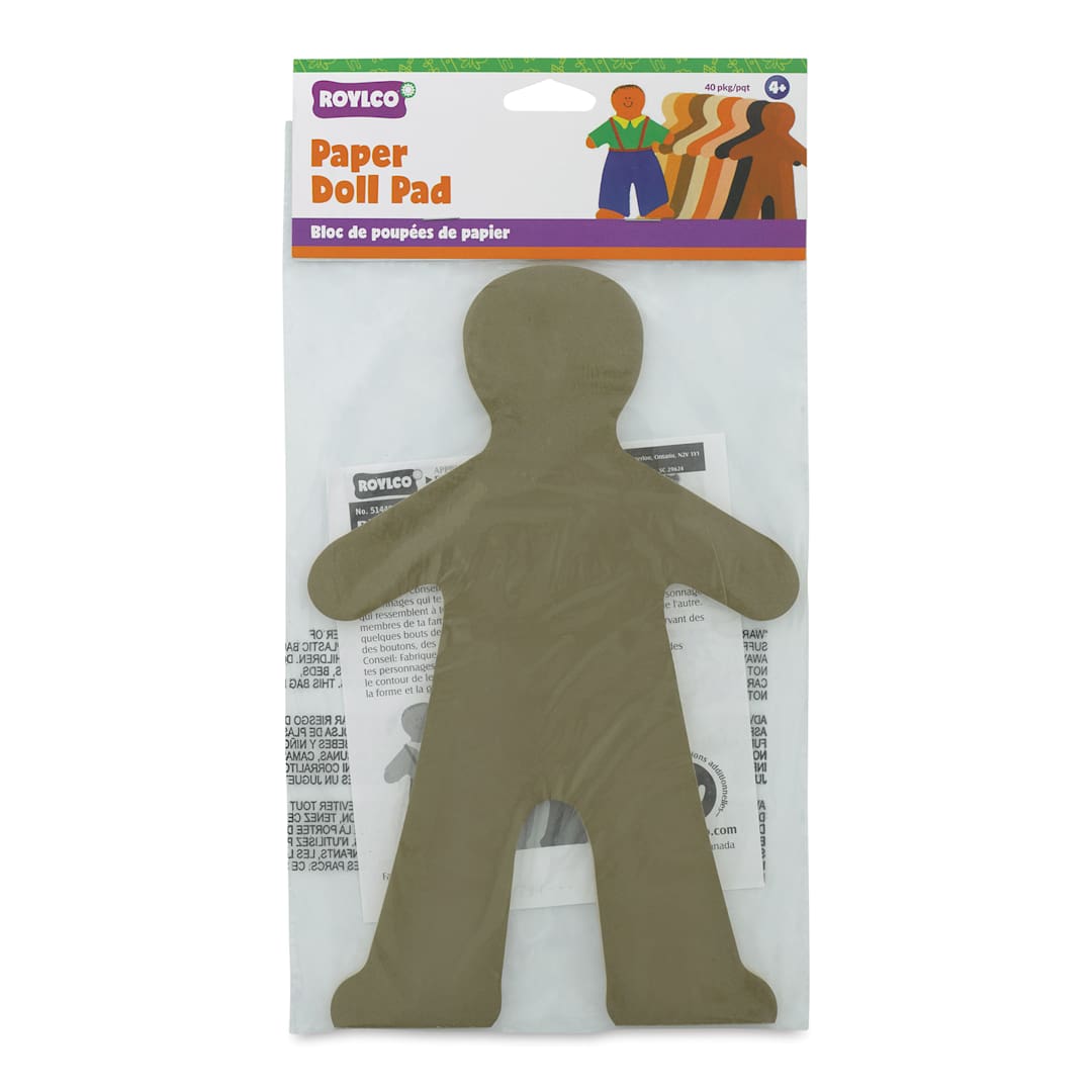 Open in modal - Roylco Paper Doll Pad - Multicultural Colors, 40 Sheets, front of the packaging