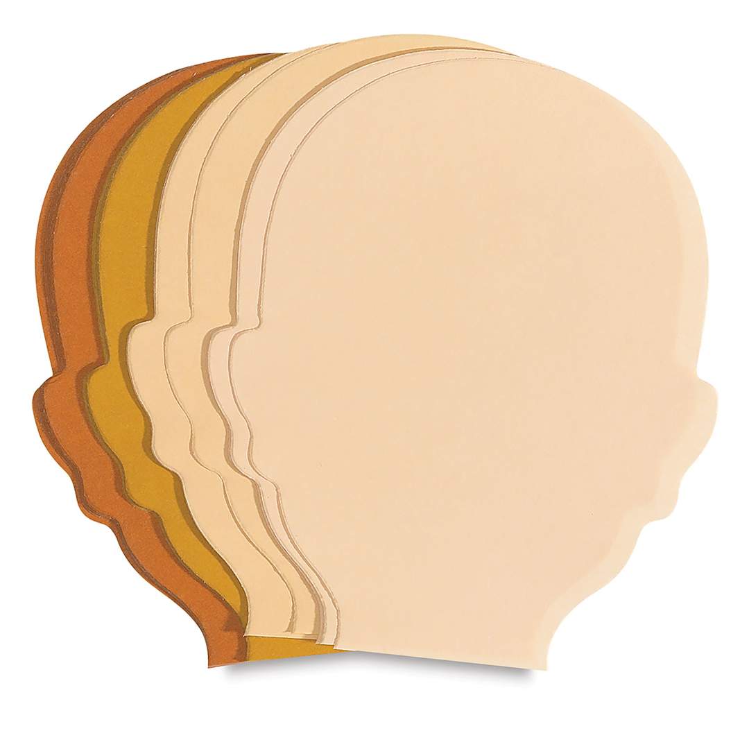 Open in modal - Roylco Face Pad - Multicultural Colors, blank sheets fanned out