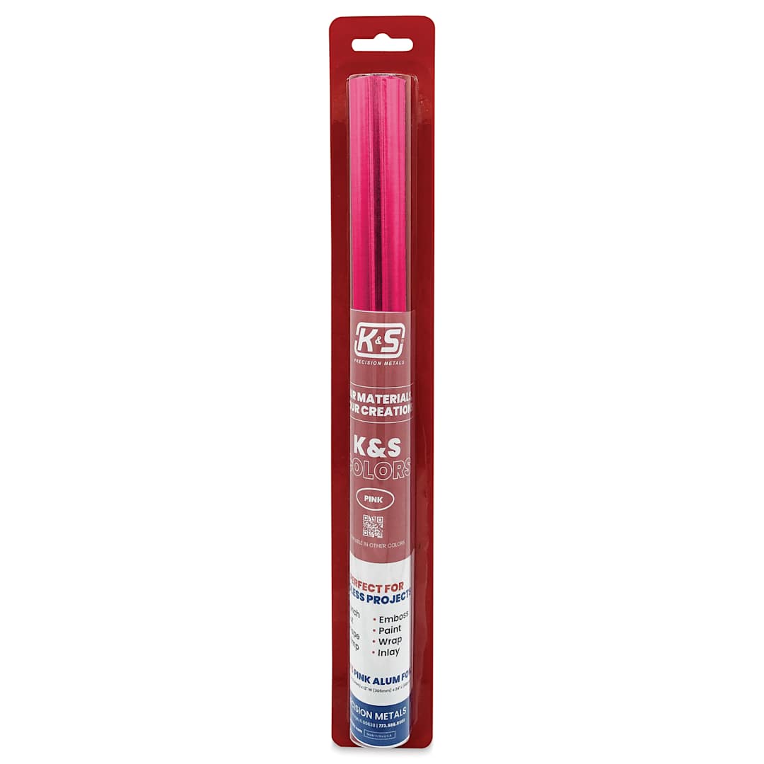 Open in modal - K&S Colors Aluminum Foil Roll - Pink, 12" x 24"