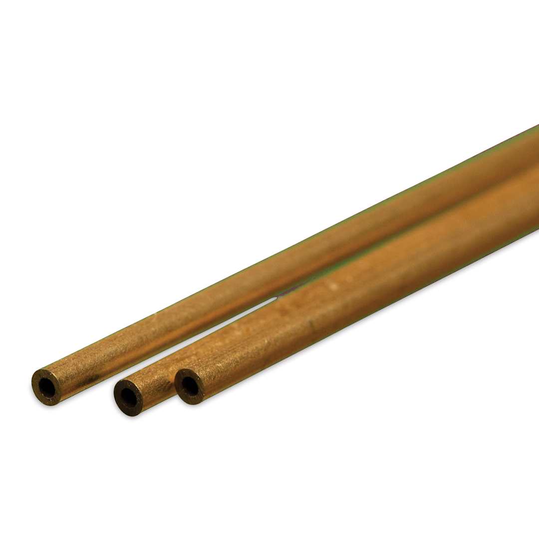 Open in modal - K&S Metal Tubing - Brass, Round, 1/16" Diameter, 12", Pkg of 3