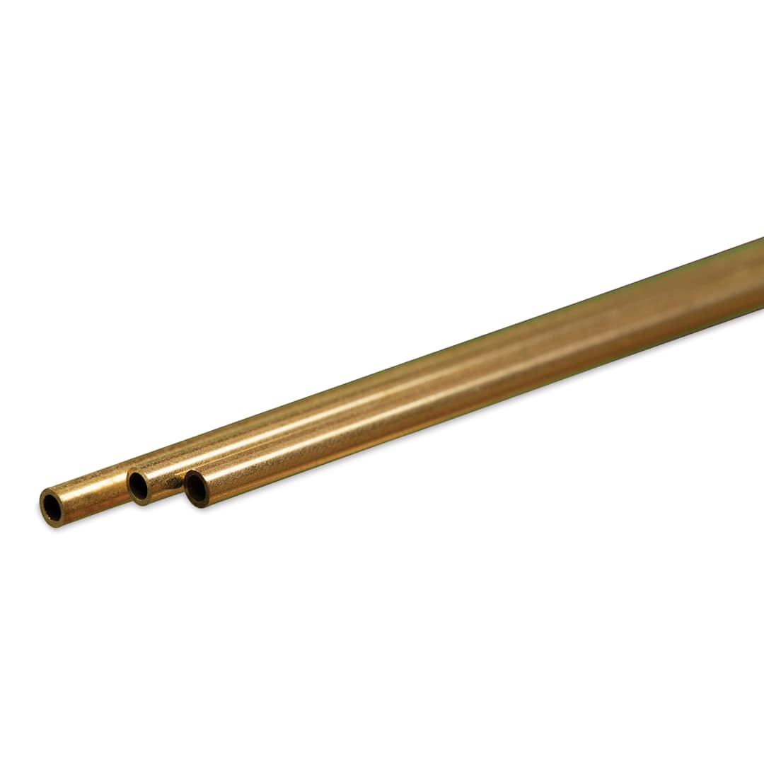 Open in modal - K&S Metal Tubing - Brass, Round, 3/32" Diameter, 12", Pkg of 3