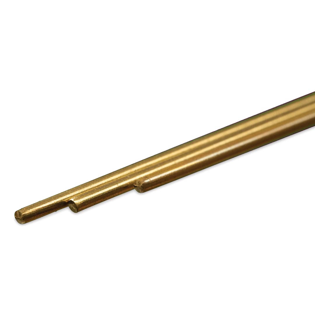 Open in modal - K&S Metal Rods - Brass, 14 Gauge, 12", Pkg of 3