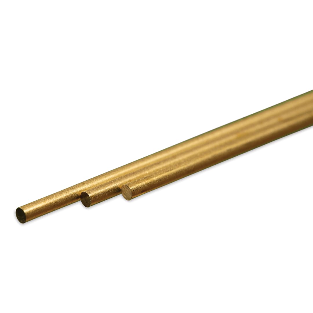 Open in modal - K&S Metal Rods - Brass, 13 Gauge, 12", Pkg of 3