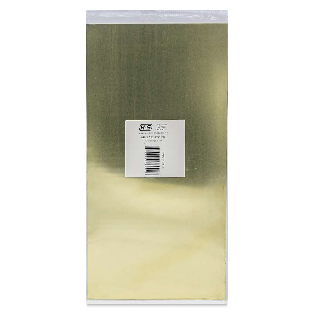 Open in modal - K&S Metal Sheets - Brass, 6" x 12", 0.01" Thick
