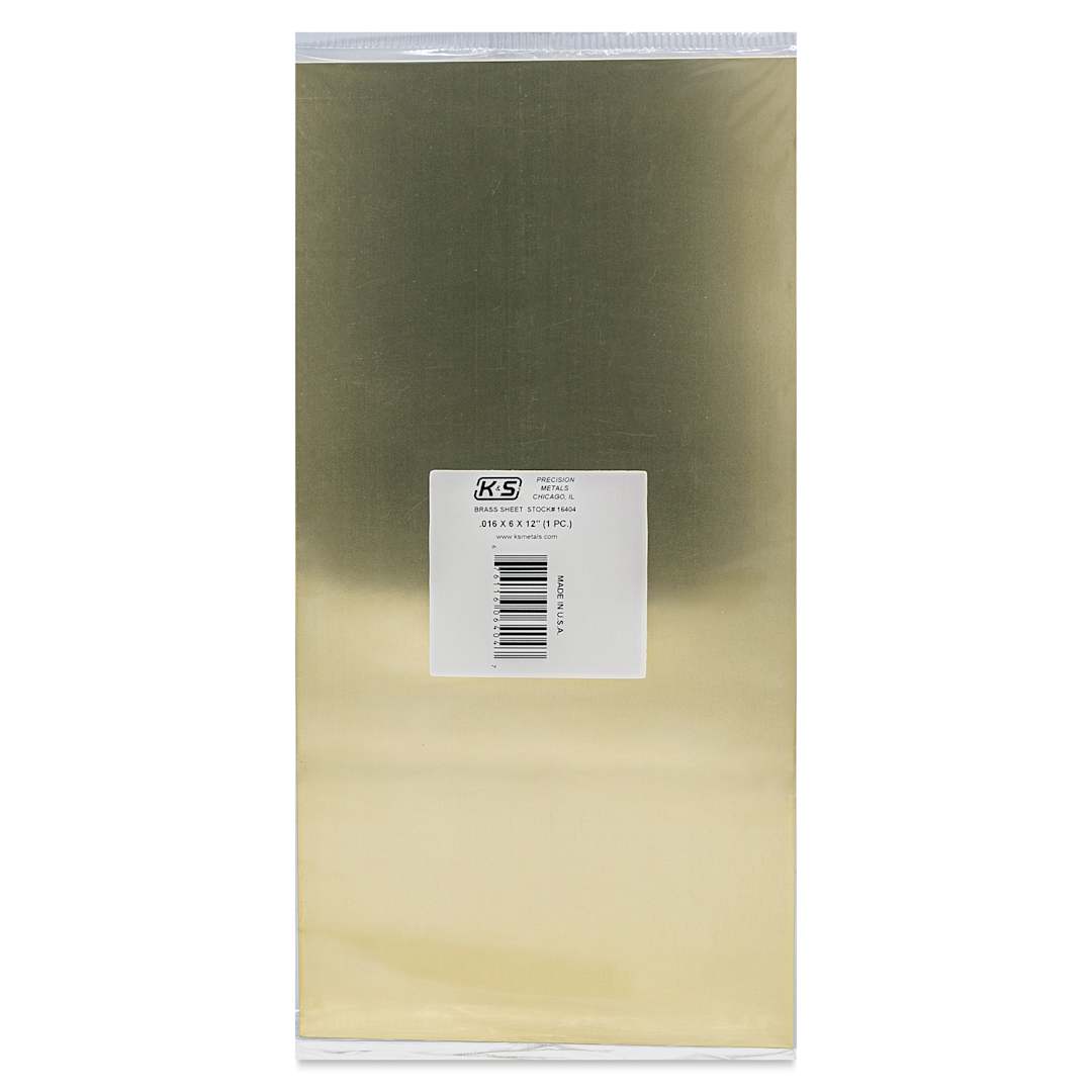 Open in modal - K&S Metal Sheets - Brass, 6" x 12", 0.016" Thick