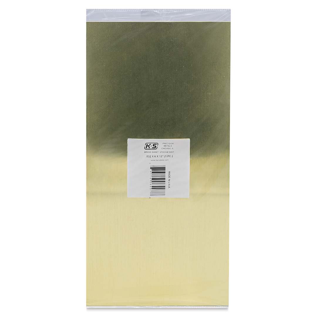 Open in modal - K&S Metal Sheets - Brass, 6" x 12", 0.032" Thick