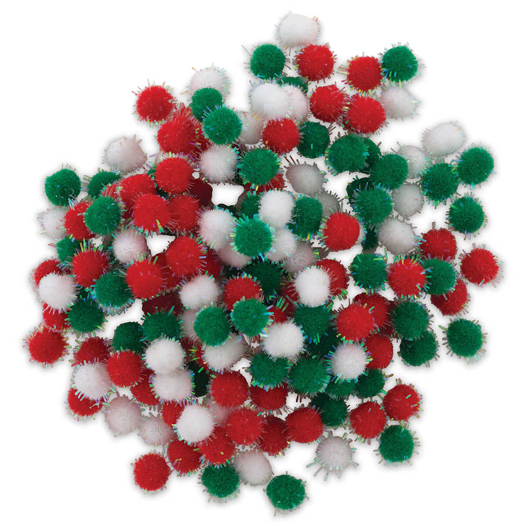 Open in modal - Iridescent Christmas Pom Poms